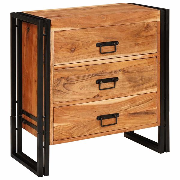 vidaXL Buffet avec tiroir Marron 66 x 33 x 70 cm Bois d'Acacia Massif