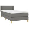 vidaXL Sommier &agrave; lattes de lit avec matelas Gris fonc&eacute; 80x200 cm Tissu