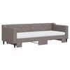 vidaXL Lit de jour avec gigogne et matelas taupe 80x200 cm tissu