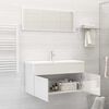 vidaXL Ensemble de meubles de salle de bain Blanc brillant Agglom&eacute;r&eacute;