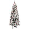 vidaXL Sapin de No&euml;l artificiel avec 300 LED avec support Blanc 210 cm