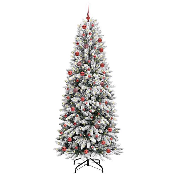 vidaXL Sapin de No&euml;l artificiel avec 300 LED avec support Blanc 210 cm