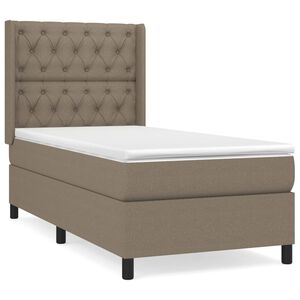 vidaXL Sommier &agrave; lattes de lit avec matelas Taupe 80x200 cm Tissu