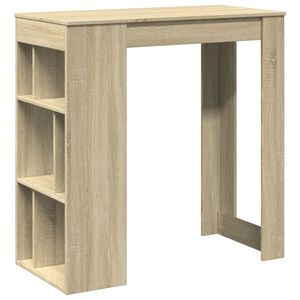vidaXL Table de bar avec &eacute;tag&egrave;res ch&ecirc;ne sonoma bois d'ing&eacute;nierie