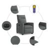 vidaXL Fauteuil inclinable de massage &eacute;lectrique Gris fonc&eacute; Tissu