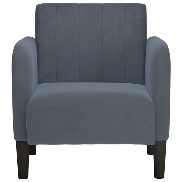 vidaXL Fauteuil avec accoudoirs gris fonc&eacute; 54 cm velours