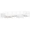 vidaXL Salon de jardin 9 pcs blanc bois de pin massif