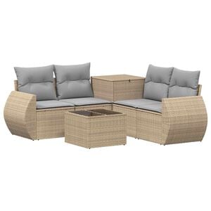 vidaXL Ensemble de Canap&eacute;s 6 pc Beige et Gris clair