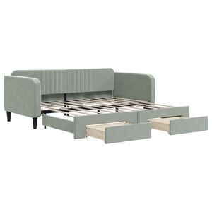 vidaXL Lit de jour avec lit gigogne et tiroirs 100x190 cm velours