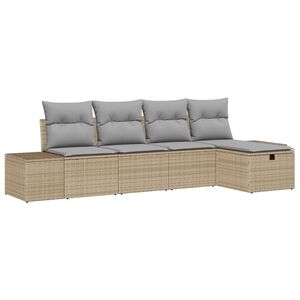 vidaXL Ensemble de Canap&eacute;s avec coussin 5 pcs polyrotin