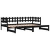 vidaXL Lit coulissant sans matelas noir 2x(80x200) cm Bois massif