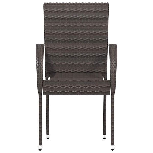 vidaXL Chaises empilables d'ext&eacute;rieur lot de 4 R&eacute;sine tress&eacute;e Marron