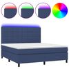 vidaXL Sommier &agrave; lattes de lit et matelas et LED Bleu 180x200 cm Tissu