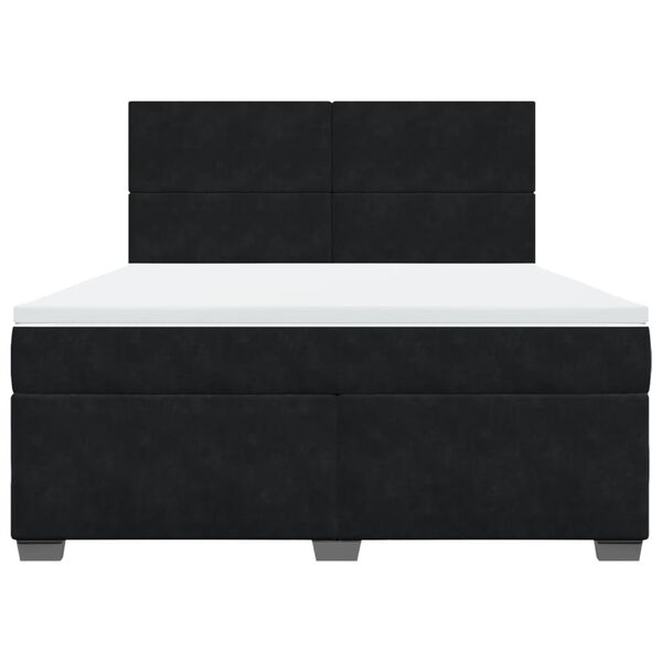 vidaXL Sommier &agrave; lattes de lit avec matelas Noir 180x200 cm Velours