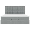 VidaXL Cadre de lit ottoman et matelas gris clair 180x200 cm tissu