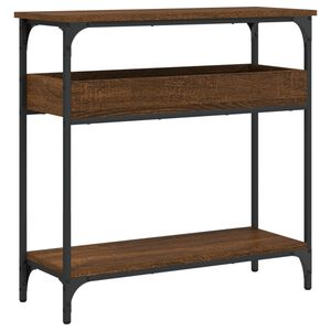 vidaXL Table console avec &eacute;tag&egrave;re ch&ecirc;ne marron 75x29x75 cm