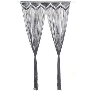 vidaXL Rideau en macram&eacute; Anthracite 140x240 cm Coton