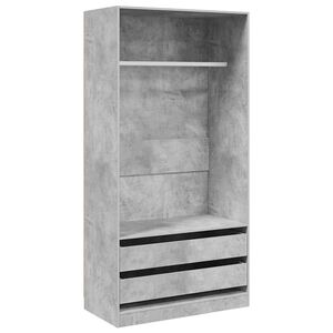 vidaXL Garde-robe Gris b&eacute;ton 100x50x200 cm Bois d'ing&eacute;nierie