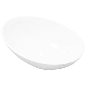 vidaXL Lavabo en forme ovale C&eacute;ramique 40 x 33 cm Blanc