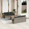 vidaXL Salon de jardin avec coussins 7 pcs gris r&eacute;sine tress&eacute;e
