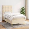 vidaXL Sommier &agrave; lattes de lit avec matelas Cr&egrave;me 90x200 cm Tissu