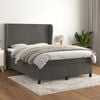 vidaXL Sommier &agrave; lattes de lit et matelas Gris fonc&eacute; 140x190cm Velours