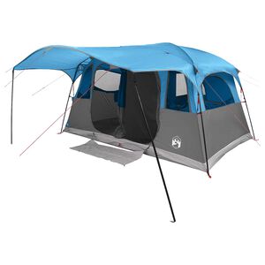 vidaXL Tente tunnel 6 personne Bleu Polyester et Acier