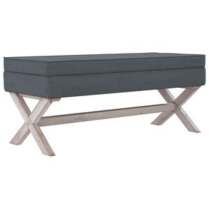 vidaXL Tabouret de rangement Gris fonc&eacute; 110x45x49 cm Velours