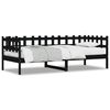vidaXL Lit de jour sans matelas noir 80x200 cm bois de pin massif