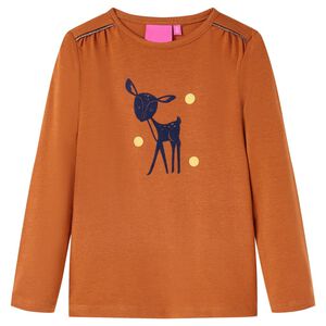 T-shirt enfants &agrave; manches longues cognac 92