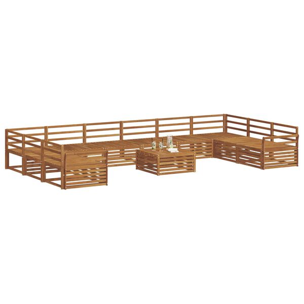 vidaXL Ensembles de canap&eacute;s 11 pcs Naturel Bois d'Acacia Massif