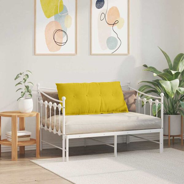 vidaXL Coussin de Dos Jaune 100 x 50 cm Tissu en velours c&ocirc;tel&eacute;