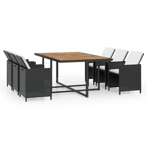 vidaXL Ensemble &agrave; manger d&rsquo;ext&eacute;rieur 11 pcs coussins r&eacute;sine tress&eacute;e