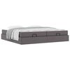 vidaXL Cadre de lit avec matelas avec matelas 2 pcs Gris PVC