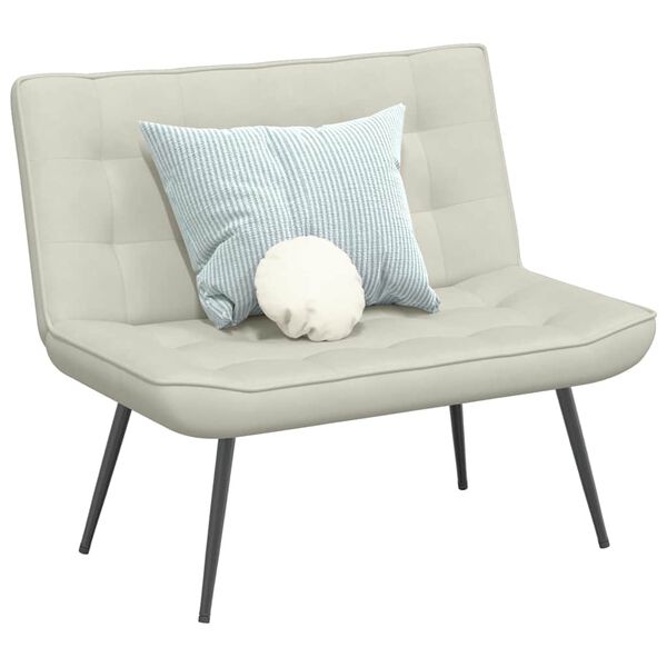 vidaXL Banc cr&egrave;me 110x74x84 cm velours