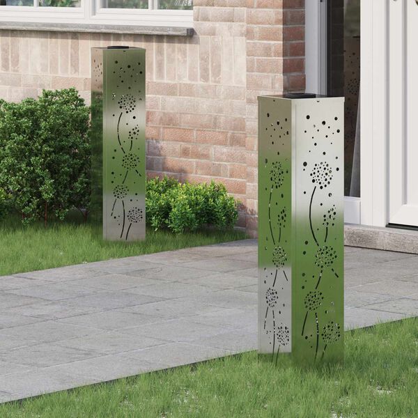 vidaXL Lumi&egrave;re de chemin LED solaire 2 pcs Rouill&eacute; Galvanis&eacute;