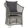 vidaXL Salon de jardin 2 pcs avec coussins Gris R&eacute;sine tress&eacute;e