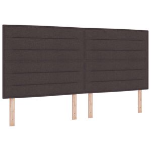 vidaXL T&ecirc;te de lit LED avec bandes LED Marron fonc&eacute; 200 cm tissu