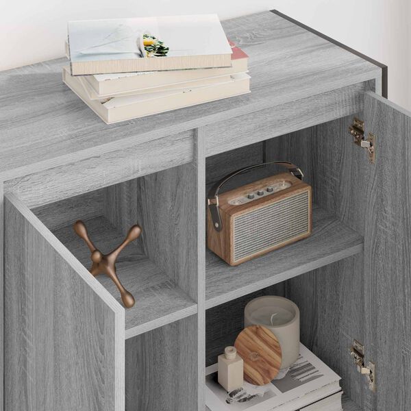 vidaXL Meuble d'appoint Gris Sonoma 79 x 36 x 75 cm Bois d'ing&eacute;nierie
