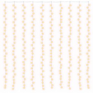 vidaXL Rideaux lumineux &agrave; LED 3x3 m 300 LED Blanc chaud 8 fonctions
