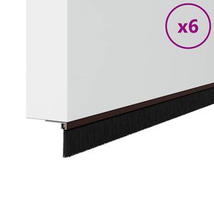 vidaXL Brosses d'&eacute;tanch&eacute;it&eacute; pour porte &agrave; visser 6 pc Marron 100 cm