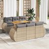 vidaXL Salon de jardin avec coussins 7 pcs beige r&eacute;sine tress&eacute;e