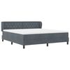 vidaXL Lit &agrave; ressorts avec matelas Gris fonc&eacute; 180 x 200 cm Velours