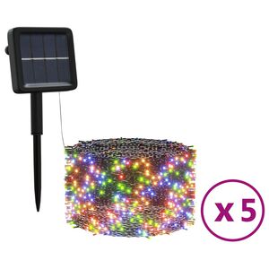 vidaXL Lampes solaires 5 pcs 5x200 LED Multicolore Int&eacute;rieur Ext&eacute;rieur