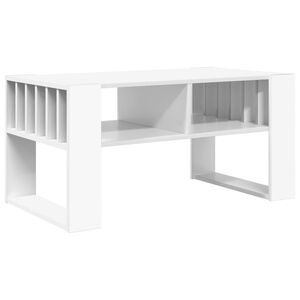 vidaXL Table basse Blanc 92 x 49,5 x 45 cm Bois d'ing&eacute;nierie