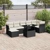 vidaXL Salon de jardin 8 pcs avec coussins noir r&eacute;sine tress&eacute;e