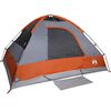 vidaXL Tente de camping &agrave; d&ocirc;me 4 personnes gris et orange imperm&eacute;able