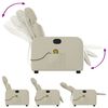 vidaXL Fauteuil inclinable de massage Cr&egrave;me Similicuir