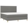 vidaXL Sommier &agrave; lattes de lit avec matelas Gris fonc&eacute; 180x200cm Tissu