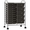 vidaXL Chariot de rangement mobile &agrave; 15 tiroirs XXL Noir Plastique